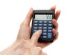 Calculator in hand 555 Royalty Free Stock Photo