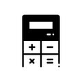 Black solid icon for Calculator, teller and calculating Royalty Free Stock Photo