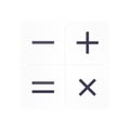 Calculator icon, add subtract, divide multiply, vector illustration
