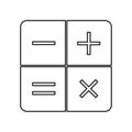 Calculator icon, add subtract, divide multiply, vector illustration