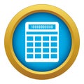 Calculator icon blue vector isolated Royalty Free Stock Photo