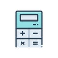 Color illustration icon for Calculator, estimate and teller Royalty Free Stock Photo