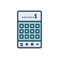 Color illustration icon for Calculator, financial and accounting Royalty Free Stock Photo