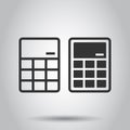 Calculator icon in flat style. Calculate vector illustration on white isolated background. Calculation business concept