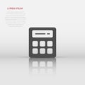 Calculator icon in flat style. Calculate vector illustration on white isolated background. Calculation business concept Royalty Free Stock Photo