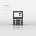 Calculator icon in flat style. Calculate vector illustration on white isolated background. Calculation business concept Royalty Free Stock Photo