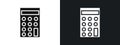 Calculator icon linear graphics set vector in black Royalty Free Stock Photo