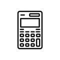 Black line icon for Calculator, teller and reckoner Royalty Free Stock Photo