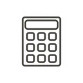 Calculator icon vector. Line mathematics symbol.