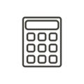 Calculator icon vector. Line mathematics symbol.