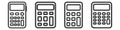 Calculator icon vector set, collection, pack. Savings, finances sign isolated on white, economy concept