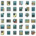 Calculator icons set vector flat