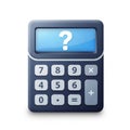 Calculator illustration with a sleek design featuring a rectangular shape. The keypad contains Royalty Free Stock Photo