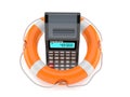 Calculator inside life buoy