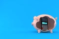 Calculator inside piggy bank