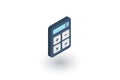 Calculator isometric flat icon. 3d vector