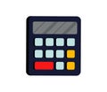 Calculator isometric flat icon. vector colorful illustration isolated on blue background