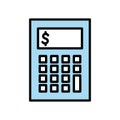 Isolated calculator line and fill style icon vector design