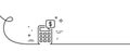 Calculator line icon. Accounting sign. Continuous line with curl. Vector