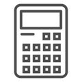 Calculator line icon. Accounting sign vector illustration isolated on white. Calculation outline style design, designed