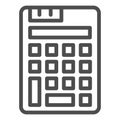 Calculator line icon. Simple tool for calculate symbol, outline style pictogram on white background. Office or Royalty Free Stock Photo