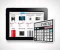 Calculator - on-line shopping Royalty Free Stock Photo