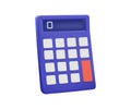 Calculator, math device. Financial analytics, bookkeeping, budget, debit, credit calculations concept. 3d vector icon.