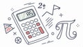 Calculator and math symbols, numeracy and education vector design Generative AI Royalty Free Stock Photo