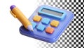 Calculator, math tool, accounting device, calculation tool, finance icon png transparent image Generative AI