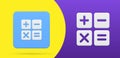 Calculator mathematic simple 3d icon button set vector illustration. Counting display keyboard Royalty Free Stock Photo
