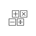 calculator, mathematic, symbols line illustration icon on white background