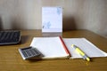 Calculator, notebook, pen, calendar and keyboard Royalty Free Stock Photo