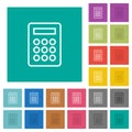 Calculator outline square flat multi colored icons