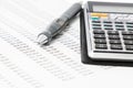Calculator and Pen Royalty Free Stock Photo