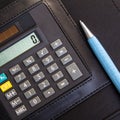 Calculator and pen Royalty Free Stock Photo
