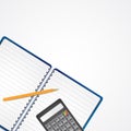 Calculator with pencil on paper Royalty Free Stock Photo