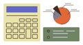 Calculator, Pie Chart, and Checklist Representing Analytics and Financial Planning Royalty Free Stock Photo