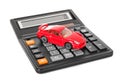 Calculator and red toy car Royalty Free Stock Photo