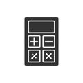 Calculator with plus, minus buttons vector icon. Royalty Free Stock Photo