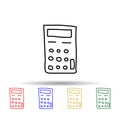 calculator sketch multi color style icon. Simple thin line, outline vector of education icons for ui and ux, website or mobile Royalty Free Stock Photo