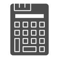 Calculator solid icon. Simple tool for calculate symbol, glyph style pictogram on white background. Office or stationery Royalty Free Stock Photo