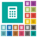 Calculator square flat multi colored icons