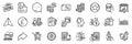 Calculator target, Loyalty star and Calculator alarm line icons pack. For web app. App line icons. Vector