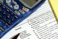 Calculator, tax form, pencil and pad Royalty Free Stock Photo