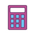 Calculator tool line and fill style icon vector design