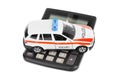 Calculator and toy police car Royalty Free Stock Photo