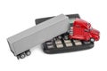 Calculator and toy truck car Royalty Free Stock Photo