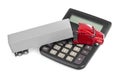 Calculator and toy truck car Royalty Free Stock Photo