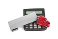 Calculator and toy truck car Royalty Free Stock Photo