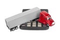 Calculator and toy truck car Royalty Free Stock Photo